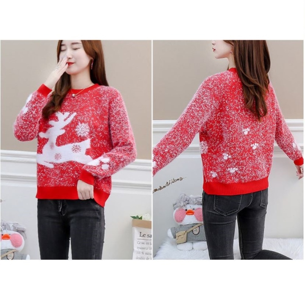 Christmas Snowflake and Reindeer Sweater(SW043)